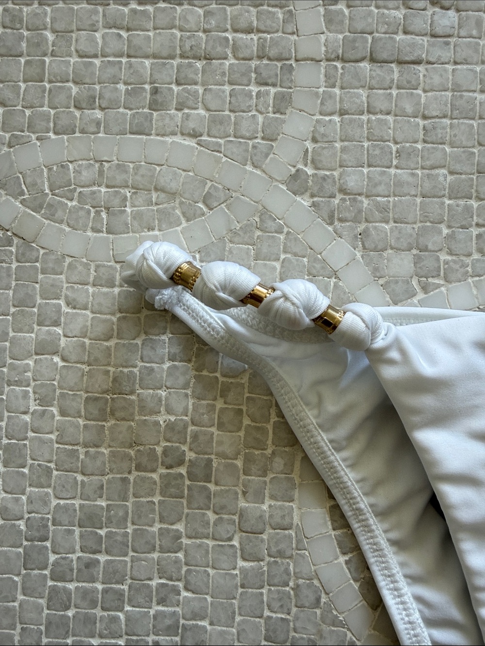 Vix by Paula Hermanny White two piece bikini with gold acccents - Picture 3 of 7
